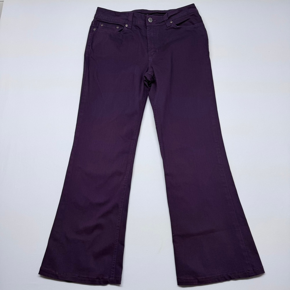 Nu Jeans Purple Flare Stretch Pants Mens Size 10  Cotton Denim